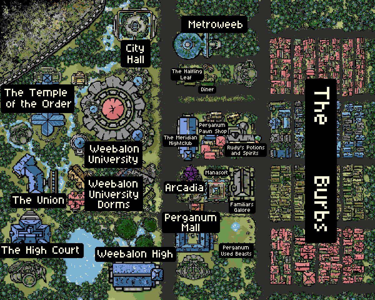Map of Perganum with district and landmark names